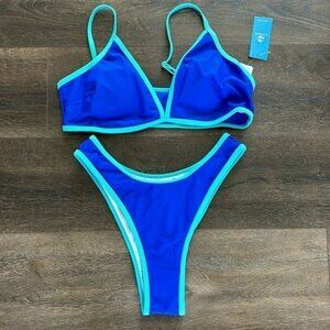 Brand new with tags blue Cupshe Swim Suit.  Size Large.  2 piece swimming suit.